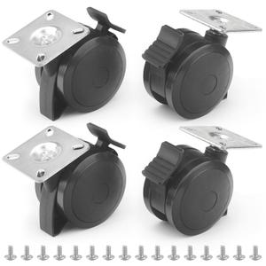 4 Pack 69828 69827 Locking Caster Compatible with Weber Spirit 200/300 Series Gas Grills (2013 and Newer) with Up Front Controls for Weber Grill Replacement Parts - Wheel Locking Mechanism
