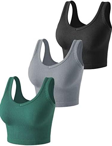 2 Pieces Womens Tank Tops Cute Sexy Going Out Ribbed Summer Tops Black White Crop Tops for Women, Medium 