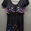 Arolina Women's Plus Size Tankini Swimsuits Swim Dress Mesh Bathing Suits Two Piece Ruffle V Neck Swimwear with Swim Shorts, Size 16W