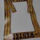 Beistle 2-Piece Western Wanted Photo Booth Selfie Frames, Wild West Cowboy Western Photo Op Props, Saloon Themed Party Supplies, 23.5" x 15.25"