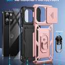 Taisairu for Motorola Moto G 2025/G 2026/G Play 2026 Case with Screen Protector & Slide Camera Lens Cover, Built-in Ring Stand Case for Moto G 2026/G 2025/G Play 2026 (Rose Gold)