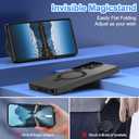 for Samsung Galaxy S25 Ultra Case,with Magnetic Invisible Stand [Military Drop Protection] [Compatible with MagSafe] Shockproof Slim Translucent Anti-Slip, Black