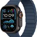 THWALK Magnetic Link Solo Loop Sport Silicone Bands Compatible with Apple Watch Ultra 3/2/1 49mm, Series 11/10 46/42mm, 9/8/7 45/41mm, SE 6/5/4 44/40mm, 3/2/1 42/38mm for Women Men (Abyss Blue)