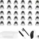Hearing Aid Domes,Silicone Hearing Aid Domes for Resound SureFit RIC and Open Fit BTE Hearing Amplifier Ear Tips Accessories with Cleaning Tools Brush Cleaner and Carry Case