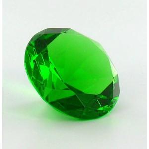 Green Emerald Diamond Ring Shaped Glass Paperweight