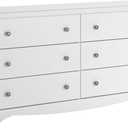 Prepac Sonoma 6-Drawer Double Dresser for Bedroom, Wide Chest of Drawers, Traditional Bedroom Furniture, 59" wide x 17.5" deep x 29" tall, White