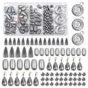 Fishing Weight Sinkers Kit, 81pcs Assorted Drop Bass Sinkers Split Shot Sinkers Coin Weights Saltwater Casting Fishing Sinkers Set with Tackle Box