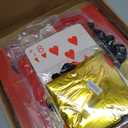 132Pcs Casino Theme Party Decorations, Dice Boxes Large Poker Cards Black Red Gold Balloon Garland Star Foil Balloons for Vegas Themed Party and Casino Night Birthday Celebrations
