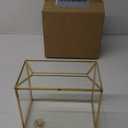 Hxezoc Gold Glass Wedding Card Box with Lock, Large Gift Card Money Box Holder for Wedding Reception, Anniversary, Birthday Party, Baby Shower, Graduation, Home Decorations