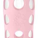 Lifefactory 22-Ounce Glass Water Bottle with Pivot Straw Cap and Protective Silicone Sleeve, Desert Rose