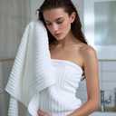 6-Piece Bath Towel Set(30"x60"), 2 Large Bath Towel Sheets, 2 Hand Towels and 2 Washcloths - Highly Absorbent Quick Dry Microfiber,Ultra Soft Towel Set for Bathroom(White