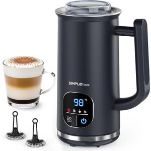 SIMPLETASTE Milk Frother, 4-in-1 Electric Milk Steamer with LED Touch Screen, Automatic Warm and Cold Foam Maker and Milk Warmer for Latte, Cappuccinos, Macchiato (Navy Blue)