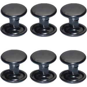 300sets Leather Rivets Double Cap Rivet Tubular Metal Studs Repairs Decoration Craft Accessories for Leather Craft Clothes Shoes Bags Belts (6mm Gunmetal Black)