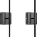 Wall Sconces Set of Two, Hardwired Sconces Wall Lighting, Black Wall Light with Remote Control, 350 Rotate, 2700K-6500K Dimmable Wall Lamp for Bathroom, Living Room, 28 Inch (2 Pack)