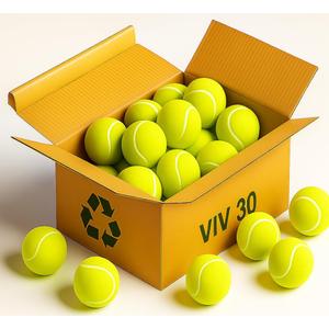 VIV 30 Pack Tennis Balls Bulk, Advanced Practice Pressure Ball Bouncing 53in High Durable; Official Size 2.5 in Pet Dog Balls, Tougher Tennis Ball for Dogs; Bulk Tennis Ball Training Machine, Walkers