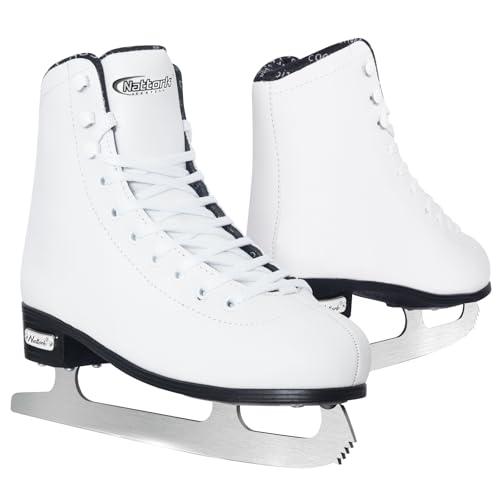 BASYNOL Nattork Womens Figure Ice Skates,Recreational Ice Skates with Stainless Steel Blade,Lace Up Adult Figure Skate Ice Hockey Skates for Outdoor,Figure Ice Skate Shoes for Youth and Adult, Size 9