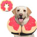 MIDOG Soft Inflatable Dog Cone, Donut E-Collar Alternative for After Surgery, Prevents Licking, Allowing Normal Eating & Vision, Comfortable Recovery Collar for Dogs & Cats, Pink-XL