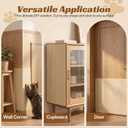 3 Pack Total 118.1"x15.8" Cat Scratch Couch Furniture Protector, Trimmable Super Self-Adhesive Anti Cat Scratching Pad, DIY Climb Cat Scratcher Mat Protector for Sofa and Covering Cat Tower (Khaki)