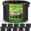 Delxo Garden Grow Bags 5 Gallon 10Pack Reusable Plant Growing Bags Fabric Pots for Planting Vegetable