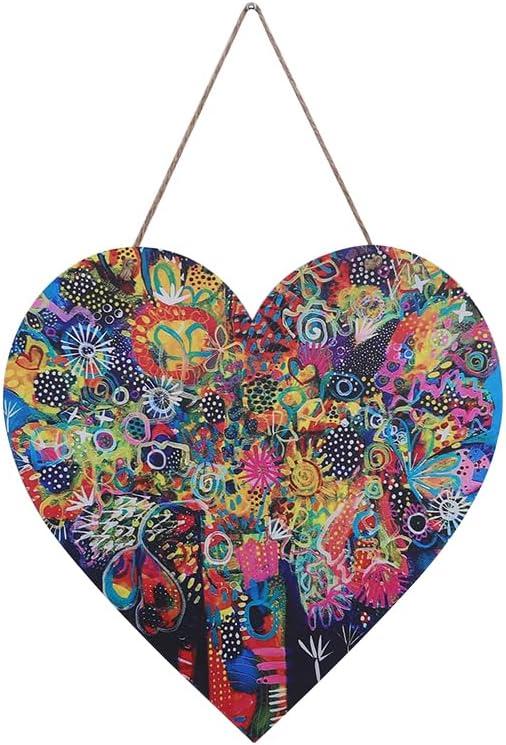 FKKA Front Porch Decor Farmhouse, Tree of Gifts Wall Art, Metal Heart Wall Decor For Bedroom, Easy Hanging With A Hanging Rope, Colorful, Gift FKKA Front Porch Decor Farmhouse, Tree of Gifts Wall Art, Metal Heart Wall Decor For Bedroom, Easy Hanging With A Hanging Rope, Colorful, Gift