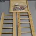 kathson Rabbit Wooden Hay Feeder,Wooden Rabbit Hay Rack Less Wasted Guinea Pig Hay Holder Wood Small Animal Hay Feeder Self Standing Cage Accessories for Chinchillas Hamsters Bunny