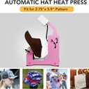 Giraffe Auto Hat Heat Press Machine, Automatic Hat Press Heat Machine for Caps T-Shirts Bags, DIY Sublimation Hat Press Cap Press Auto Open & Release & Digital Press Knob-Style Control Panel (Pink)