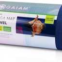 Gaiam Grippy Non Slip Yoga Mat Towel - Fast Drying Towel - Ideal for Hot Yoga - Microfiber and Machine Washable - Grip Backing - Vivid Blue/ Fuchsia - 68" L x 24" W