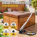2026 Upgraded Hot Tub Cover Lifter 100% Stainless Steel, Fits Tubs 33-43" H x Up to 95" W, Heavy Duty Square Tubing, No Rust, Easy DIY for Rectangular & Square Spas