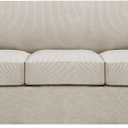 H.VERSAILTEX 4 Piece Stretch Sofa Covers for 3 Cushion Couch Covers for Living Room Furniture Slipcovers (Base Cover Plus 3 Seat Cushion Covers) Upgraded Thicker Jacquard Fabric (Sofa, Island Fossi)
