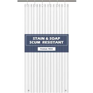 EHZNZIE Crystal Clear Shower Curtain Liner 36x72, PEVA Waterproof Bath Curtain, No Chemical Smell, 2 Weighted Magnets, Durable with Rustproof Metal Grommets