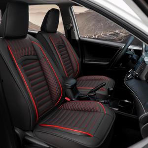 Car seat Covers Compatible with Toyota RAV4 2013-2018 LE,XLE,SE,Premium, Limited,Adventure,Automotive Cushion Protector Replacement, Waterproof Faux Leather Full Set (Full Set, Black&Red)