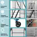 Upgraded Shopping Cart for Groceries,330LBS Jumbo Grocery Cart with Waterproof Liner, 360 Rolling Swivel Wheels and Double Basket, Heavy Duty Folding Shopping Carts for Laundry Transport
