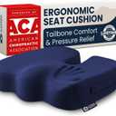 5 STARS UNITED Seat Cushion - Memory Foam Chair Cushion for Tailbone Pain Relief - Ergonomic Support for Coccyx, Sciatica & Butt - Office, Desk & Gaming Chair, Car Seat, Wheelchair, Airplane, Blue, X-Large