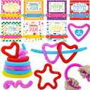 Easter Pop Tube Set Stretchy Tube Stress Relief School Classroom Prizes Easter Day Exchange Gifts for Kids Boy Girl Easter Party Favors