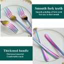 Kyraton Rainbow Dinner Forks Set of 12, 8.15" Stainless Steel Table Forks Silverware Set for Home, Restaurant, Hotel, Dishwasher Safe