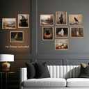 Vintage Halloween Wall Art Posters Prints Set of 10  Gothic Witchy Canvas Decor, Dark Academia Ghost Black Cat Crow Art Picture Poster for Living Room Gallery Bedroom 12x16 inch