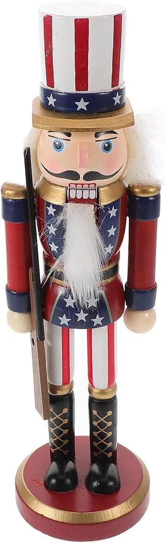 PRETYZOOM Nutcracker Christmas Decor Nutcracker Figurine 9.8" Wooden Soldier Christmas Wood Ornaments Table Decoration for Party