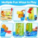 2026 Water Table for Toddlers 1-3 3-5 with Pump, 3-Tier Outdoor Sand Water Play Table Toys for Kids Ages 4-8 Outside Activity Sensory Summer Beach Pool Backyard Splash Toys for Boys Girls Gifts Blue