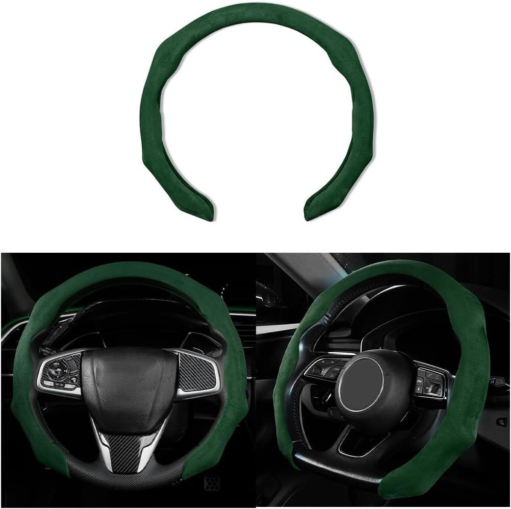 Mandark Car Steering Wheel Cover, Suede Sport Vehicle Steer Wheel Protector Fitting 15 Inch, Non-Slip Comfortable Automotive Interior Decoration Accessories, Universal for Most Cars (Black Green) Mandark Car Steering Wheel Cover, Suede Sport Vehicle Steer Wheel Protector Fitting 15 Inch, Non-Slip Comfortable Automotive Interior Decoration Accessories, Universal for Most Cars (Black Green)