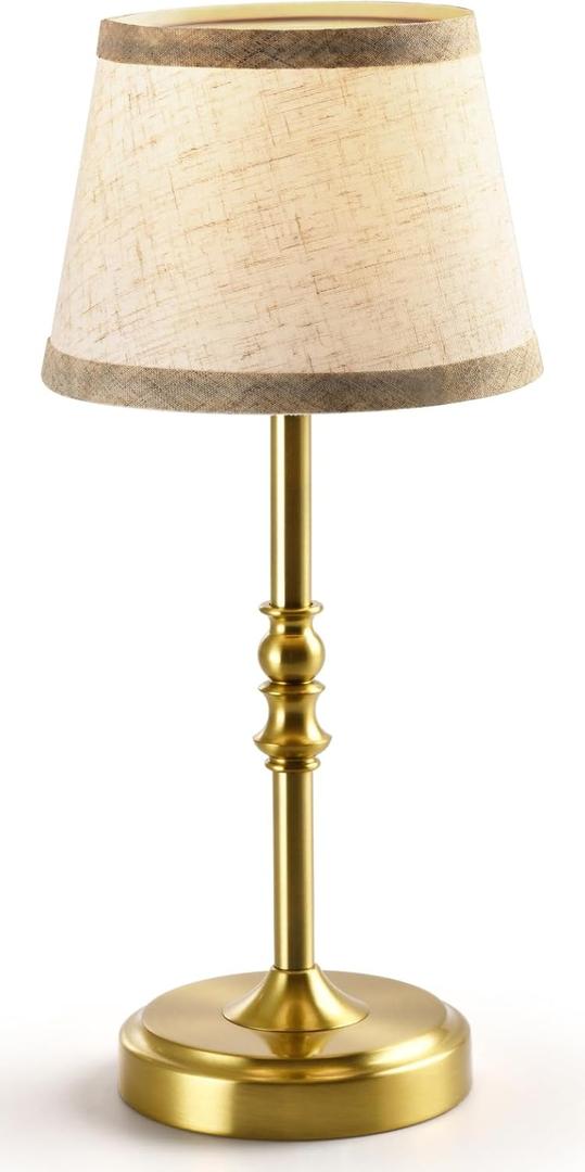 NOVCAND Cordless Table Lamp with Dimmer, Built-in Rechargeable Battery Powered Table Lamp Gold, 3-Level Brightness, 3000K Bedside Night Lamp for Bedroom, Dining Table, Counter, Living Room