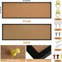 DoubleFill Cork Bulletin Board Framed Large Wall Mounted Corkboard with Installation Kit, Push Pins for Home and Office Decor, School Message or Vision Background(Black), 36.8" x 12.8"