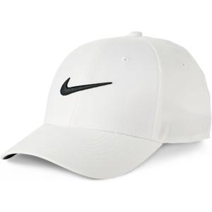 Nike Unisex Adult Dri-Fit Club Structured Swoosh Cap Hat | Mens and Womens (M/L) White