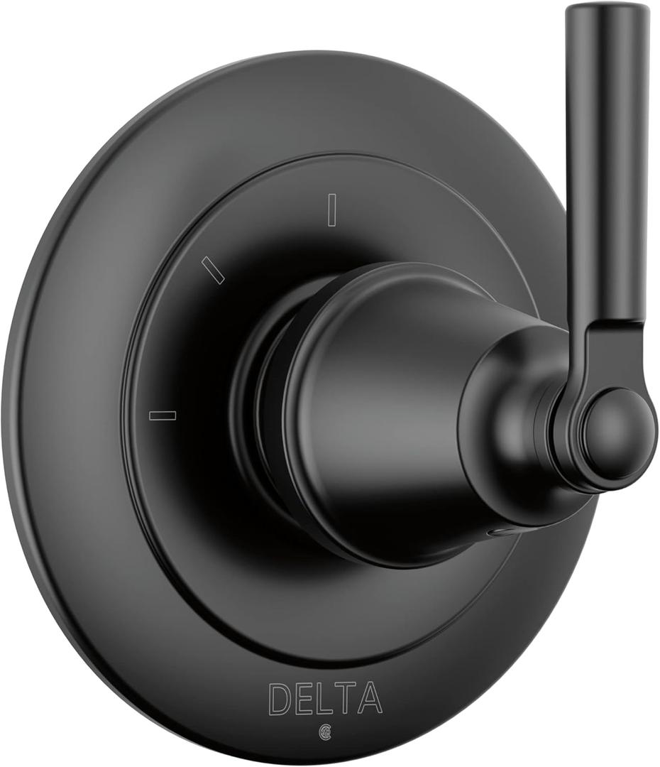 Delta Faucet Saylor Black 3-Setting Shower Handle Diverter Trim Kit, Diverter Valve Trim Kit, Shower Diverter Kit, Matte Black T11835-BL (Valve Not Included)