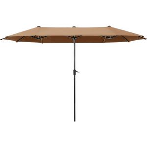 HERA'S PALACE 13 ft Large Patio Umbrella Double-Sided Outdoor Market Umbrella for Poolside Lawn Garden Powerful UV Protective, Tawny