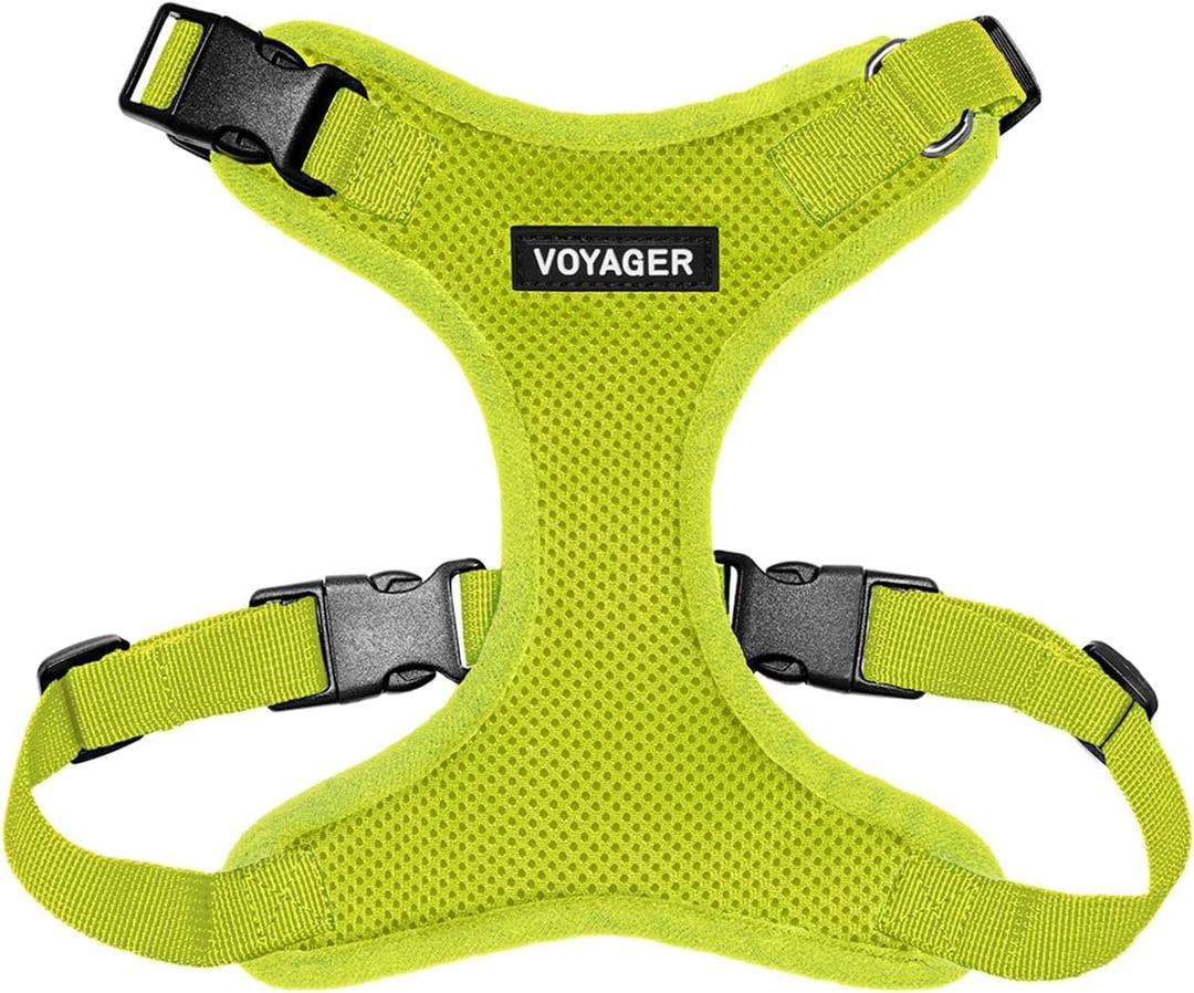 Voyager Step-in Lock Pet Harness - All Weather Mesh, Adjustable Step in Harness for Cats and Dogs by Best Pet Supplies - Lime Green, L (L (Chest: 20 - 25"))