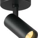 12W LED Ceiling Spotlight Indoor 5CCT Selectable Dimmable Spot Light Indoor CRI90+ Black Spotlight Adjustable Flush Mount Lights Fixture 24° Accent Lighting 1 Pack