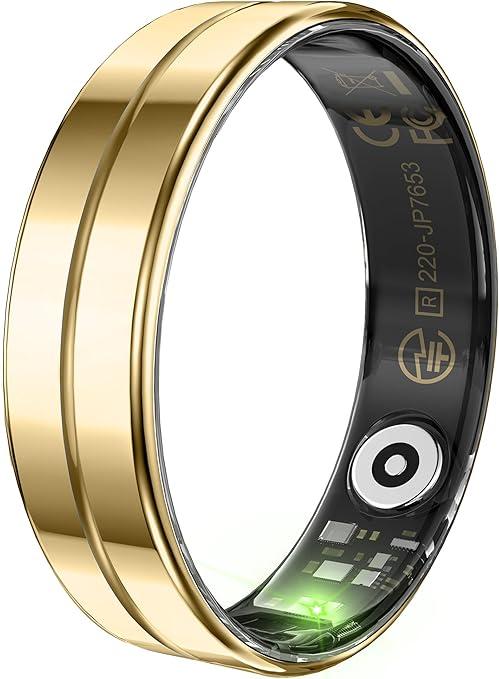 Smart Ring for Men Women Ultra Thin Fitness Ring Heart Rate Monitor Sleep Ring Health Tracker Pedometer Step Counter Smart Rings for Android & iOS, Size: 10