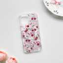NITITOP Compatible with iPhone 15 Case Clear Magnetic Durable Compatible with MagSafe Cute Bow Ribbon for Women Girls Bowknot Hard PC Back Shockproof Protective Phone Cover - Cherry