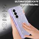 ZIYE Galaxy Z Fold 7 Case for Women Girls Glitter Sprakle Bling Anti-Slip Shockproof Protection Cover Case Designed for Samsung Galaxy Z Fold 7 5G Purple