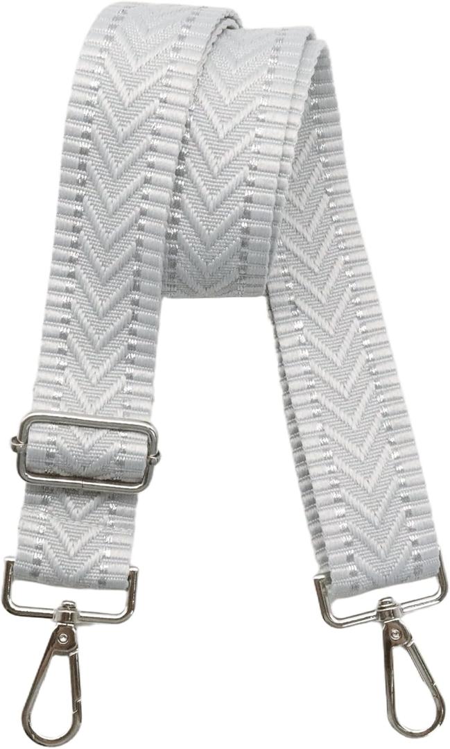 Crossbody Straps for Purses Silver Hardware Purse Strap Wide Shoulder Strap Adjustable Replacement,Retro Jacquard Embroidery for Shoulder Bags